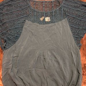 Blue lace design shirt